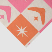 Checkered Mid Century Boomerangs pink and orange  Seidenpapier (Detail)