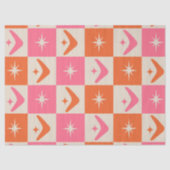 Checkered Mid Century Boomerangs pink and orange  Seidenpapier (Vorderseite)