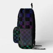 Checkered Moire von Kenneth Yoncich Bedruckter Rucksack (Rechts)