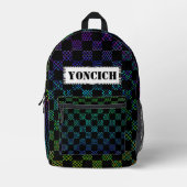 Checkered Moire von Kenneth Yoncich Bedruckter Rucksack (Vorderseite)