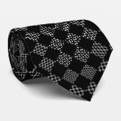 Checkered Moire von Kenneth Yoncich Krawatte (Gerollt)