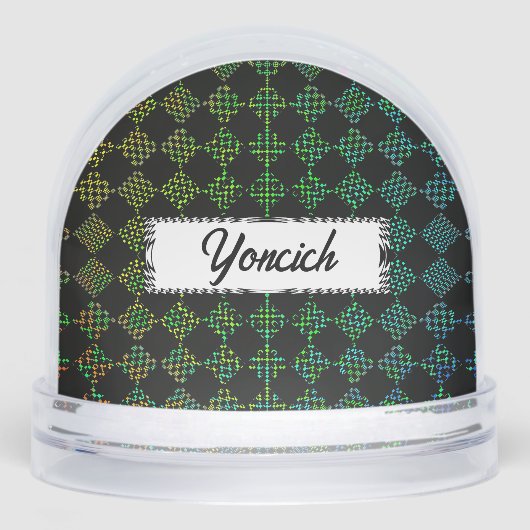 Checkered Moire von Kenneth Yoncich Schneekugeln (Vorderseite)