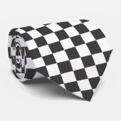 Checkered Muster-Schwarzweiss-Krawatte Krawatte (Gerollt)