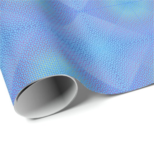 Checkered Net pattern 01 LBlue BG Geschenkpapier (Rolleneckpunkt)