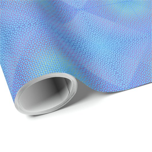Checkered Net pattern 01 LBlue BG Geschenkpapier (Rolleneckpunkt)