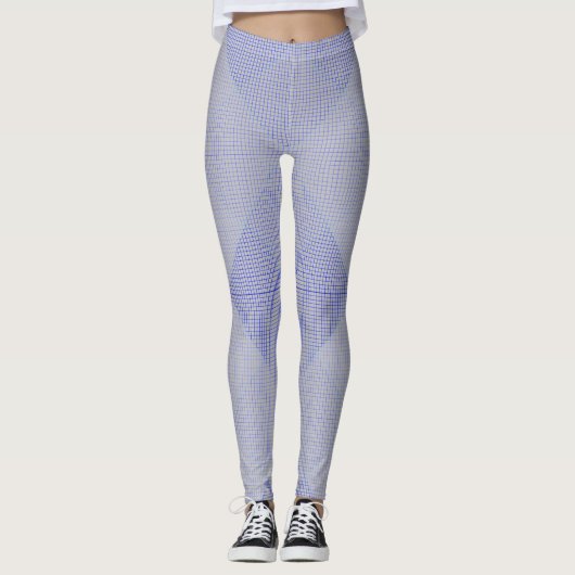 Checkered Net pattern 02 LGrey BG Leggings (Vorderseite)