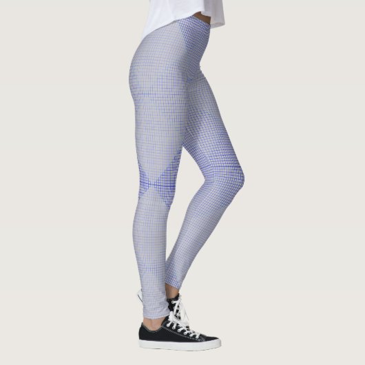 Checkered Net pattern 02 LGrey BG Leggings (Rechts)