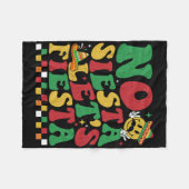 Checkered No Siesta Let's Fiesta Funny Cinco De Ma Fleecedecke (Vorderseite (Horizontal))