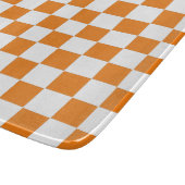 Checkered Orange and White  Schneidebrett (Ecke)