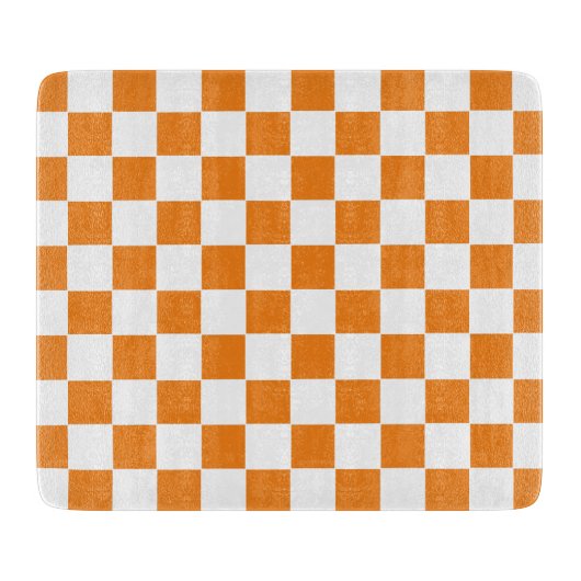 Checkered Orange and White  Schneidebrett (Vorderseite)