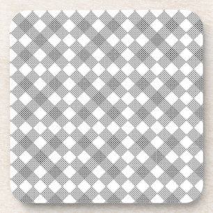 Checkered patches pattern black and white   getränkeuntersetzer