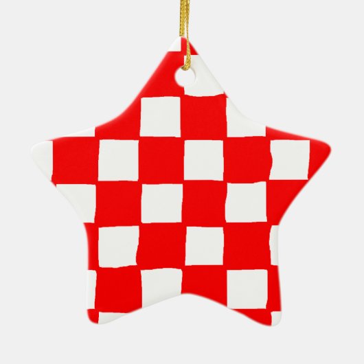 checkered pattern (red) keramikornament (Hinten)