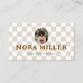 Checkered Pattern Social Media Influencer Photo QR Visitenkarte (Vorderseite)