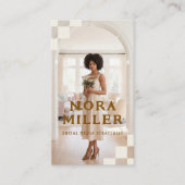 Checkered Pattern Social Media Influencer Photo Visitenkarte (Vorderseite)