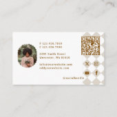 Checkered Pattern Social Media Influencer Photo Visitenkarte (Rückseite)