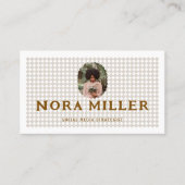 Checkered Pattern Social Media Influencer Photo Visitenkarte (Vorderseite)