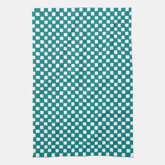 checkered pattern (teal) küchentuch (Vertikal)