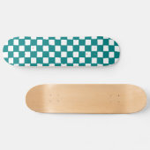 checkered pattern (teal) skateboard (Horizontal)