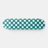 checkered pattern (teal) skateboard (Horizontal)