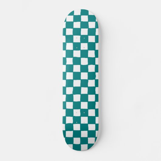 checkered pattern (teal) skateboard (Vorderseite)