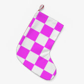 Checkered pattern tile background. White and Pinka Kleiner Weihnachtsstrumpf (Vorderansicht (hängend))