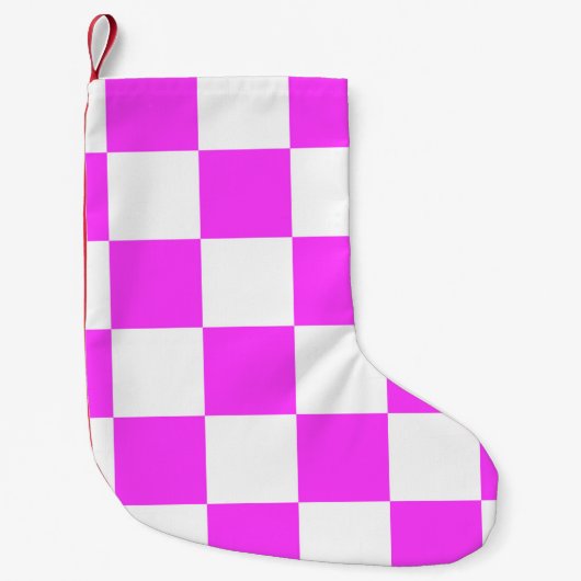 Checkered pattern tile background. White and Pinka Kleiner Weihnachtsstrumpf (Vorderseite)