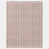 Checkered Pink and Green Fleece Blanket (Vorderseite)