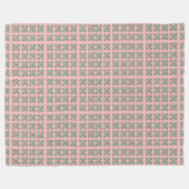 Checkered Pink and Green Fleece Blanket (Vorderseite (Horizontal))