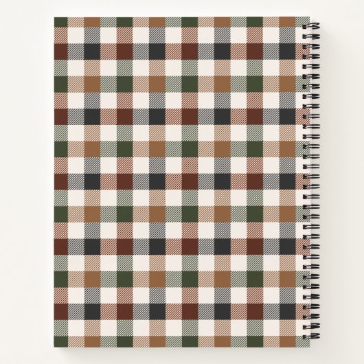 Checkered Plaid Spiral Notebook Notizblock (Rückseite)