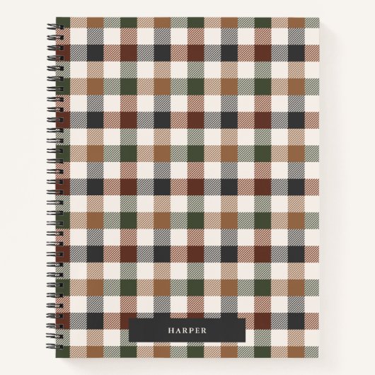 Checkered Plaid Spiral Notebook Notizblock (Vorderseite)