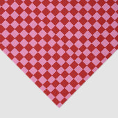 Checkered Red and Hot Pink  Tissue Paper Seidenpapier (Ausschnitt)