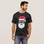 Checkered Santa Claus Funny Christmas Race Auto Fl T-Shirt (Vorne ganz)