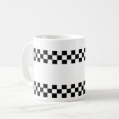 Checkered Schachbrett-Schwarz-weiße Tasse (Vorderseite Links)