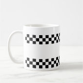 Checkered Schachbrett-Schwarz-weiße Tasse (Links)