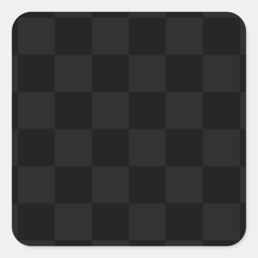 Checkered - Schwarz und Dunkelgrau Quadratischer Aufkleber (Vorderseite)