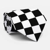Checkered schwarzes laufendes Ziel-Mod Krawatte (Gerollt)