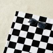 Checkered schwarzes laufendes Ziel-Mod Roundel Strandtuch (Beispiel)