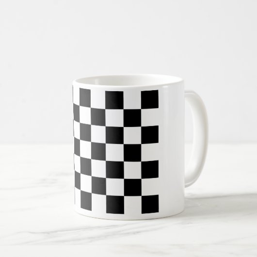 Checkered Schwarzweiss-Tasse Kaffeetasse (VorderseiteRechts)