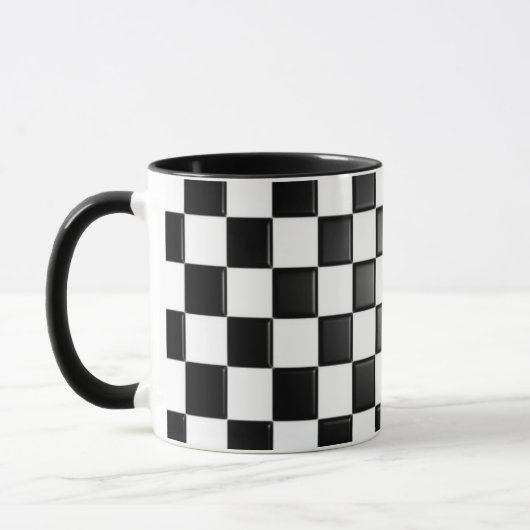 Checkered Schwarzweiss-Tasse Tasse (Links)