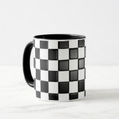 Checkered Schwarzweiss-Tasse Tasse (Vorderseite Links)