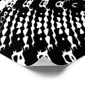Checkered Sine Wave Distortion Mirrored 8x8x3x3x Poster (Ecke)