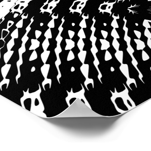 Checkered Sine Wave Distortion Mirrored 8x8x3x3x Poster (Ecke)