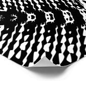 Checkered Sine Wave Distortion Mirrored 8x8x3x Poster (Ecke)