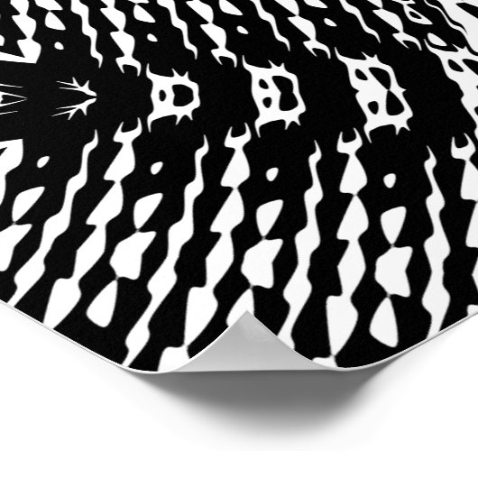 Checkered Sine Wave Distortion Mirrored 8x8x3x Poster (Ecke)