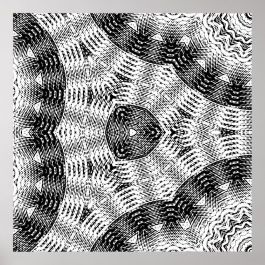 Checkered Sine Wave Distortion Mirrored 8x8x3x Poster (Vorne)