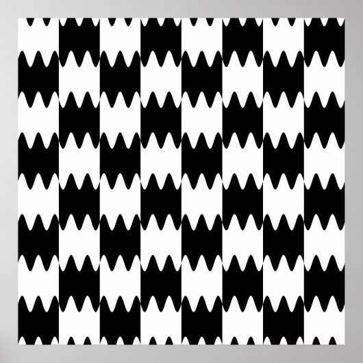 Checkered Sine Waves Poster (Vorne)