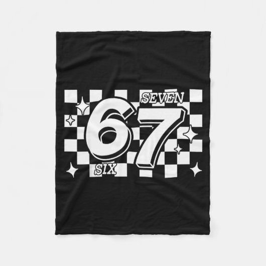 Checkered Six Seven 6 7 Meme Gen Alpha Slang  Fleecedecke (Vorderseite)