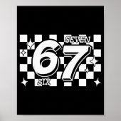 Checkered Six Seven 6 7 Meme Gen Alpha Slang Poster (Vorne)