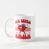 Checkered Six Seven Bruh Hearts 67 Valentines Day  Kaffeetasse (Links)