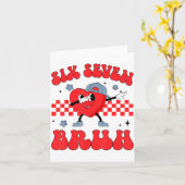 Checkered Six Seven Bruh Hearts 67 Valentines Day  Karte (Gelbe Blume)